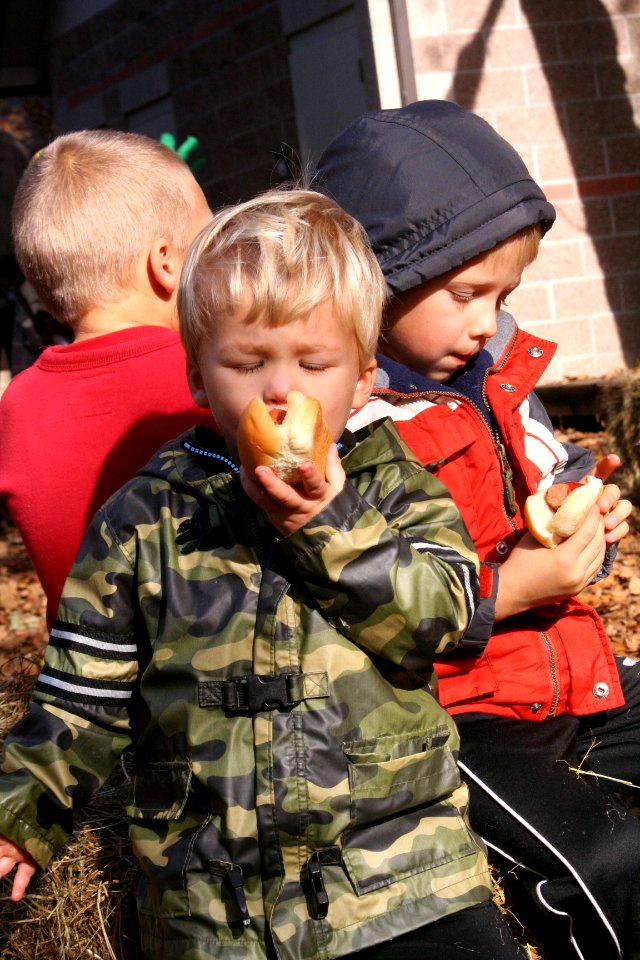 Play in the Rain Day-Eating Hot Dog, Willamette National Forest 