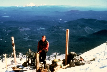222 A young Richard Kohnstamm at ski tow Timberline Lodge