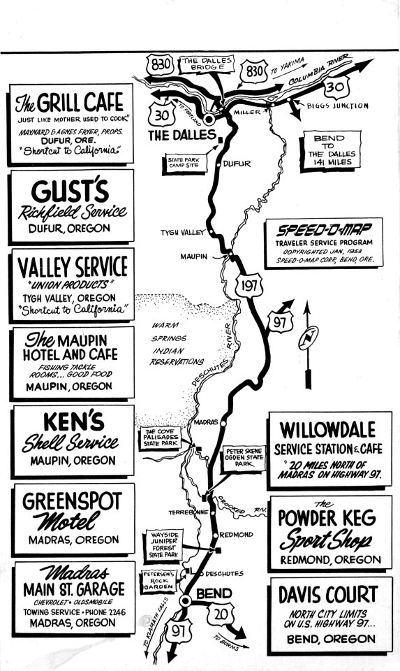 Speed-O-Map Bend to The Dalles (back)