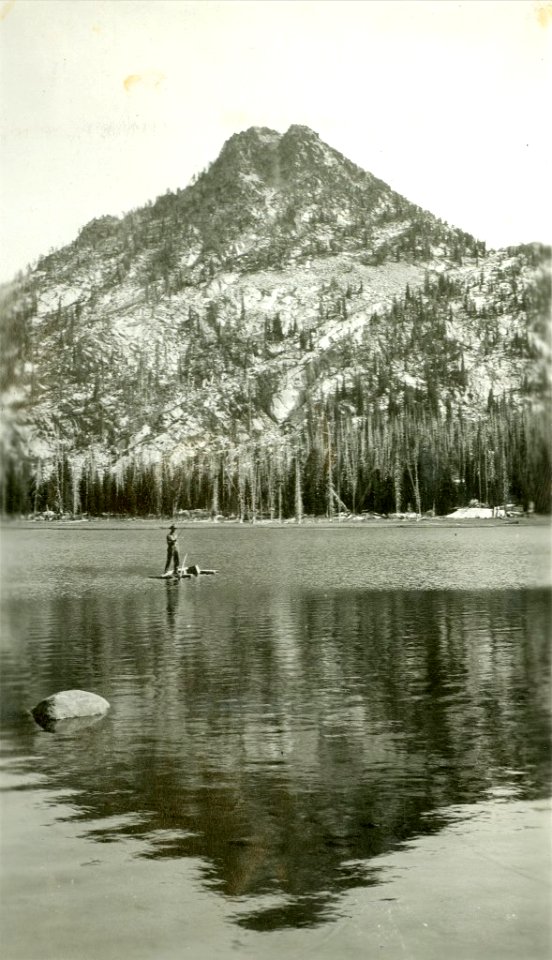 Gunsight-Peak from-AnthonyLake-fisherman-1921-Merrill On the Wallowa-Whitman National Forest