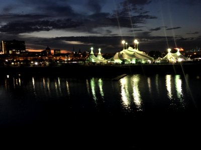 montreal sunset - cirque du soliel tent