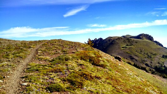 Ridge walking on the PNT in the Buckhorn Wilderness, Olympic National Forest photo