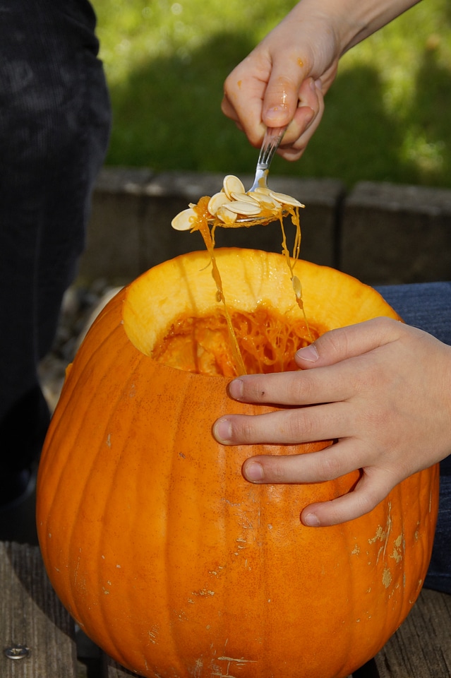 Orange vegetables hollow out