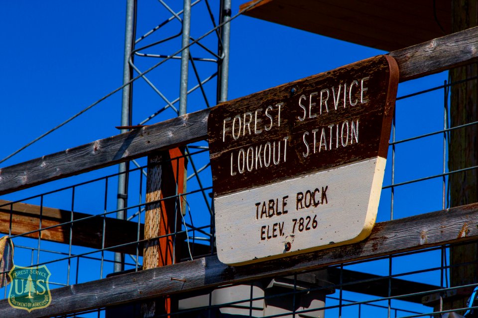 Table Rock Lookout Sign--Wallowa-Whitman National Forest