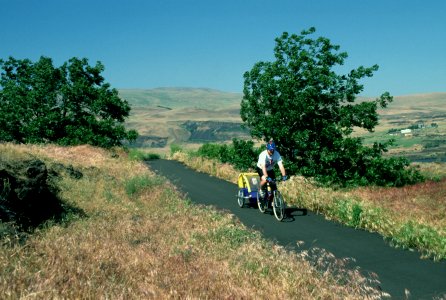 Bicycle rider,  Columbia River Gorge NSA