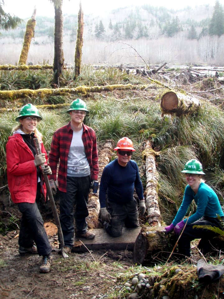 2020 February Olympic WTA and BCH volunteers work on Bogachiel Trail. Photos courtesy of Washington Trails Association. Washington Trails Association and Backcountry Horsemen volunteers provide critical mainenance to Olympic National Forest & Park trails.
