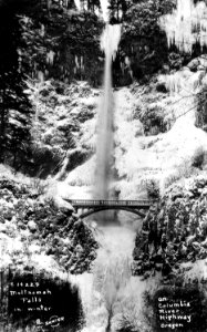 C14229 Multnomah Falls in Winter on CRH by Sawyer