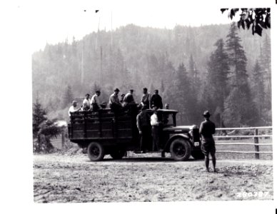 280387 Fire Crew at CCC Camp Snider, Olympic NF, WA 8-1933 photo
