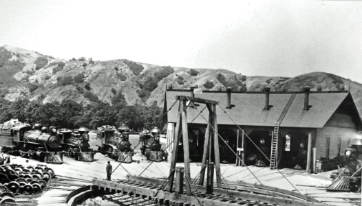 Railroad Roundhouse at Roseburg, OR c1890