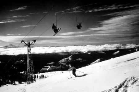411 Timberline Lodge, old magic mile chairlift, Mt Hood National Forest