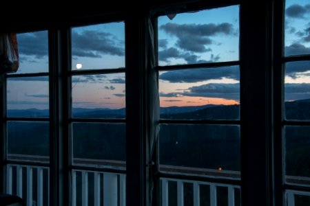 Sunset from inside Webb Mountain Lookout photo
