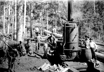 Logging Donkey Engine & Crew, near Cottage Grove, OR