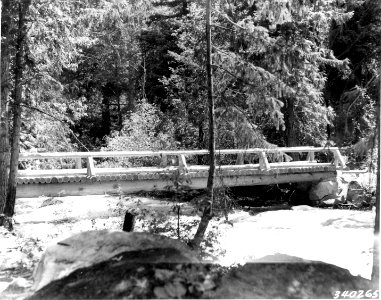 340265 CCC Footbridge at Browns Camp, Wenatchee NF, WA 1936