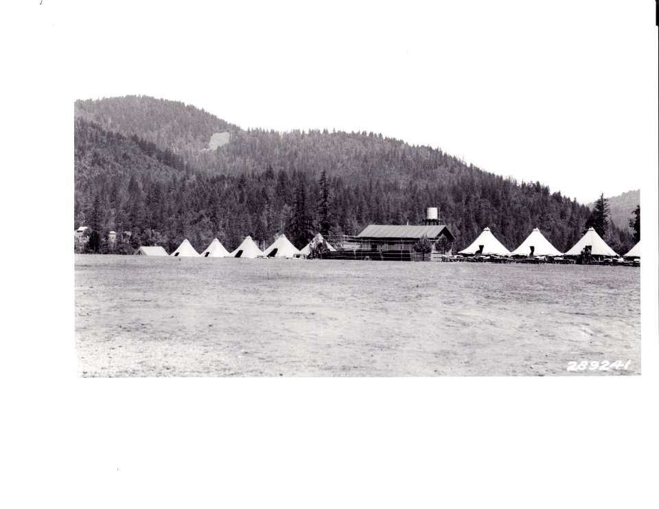 289241 Agness CCC Camp Showing Bath House, Siskiyou NF, OR 1934