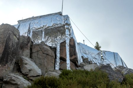 Sugar Loaf Lookout, wrapped in kevlar foil