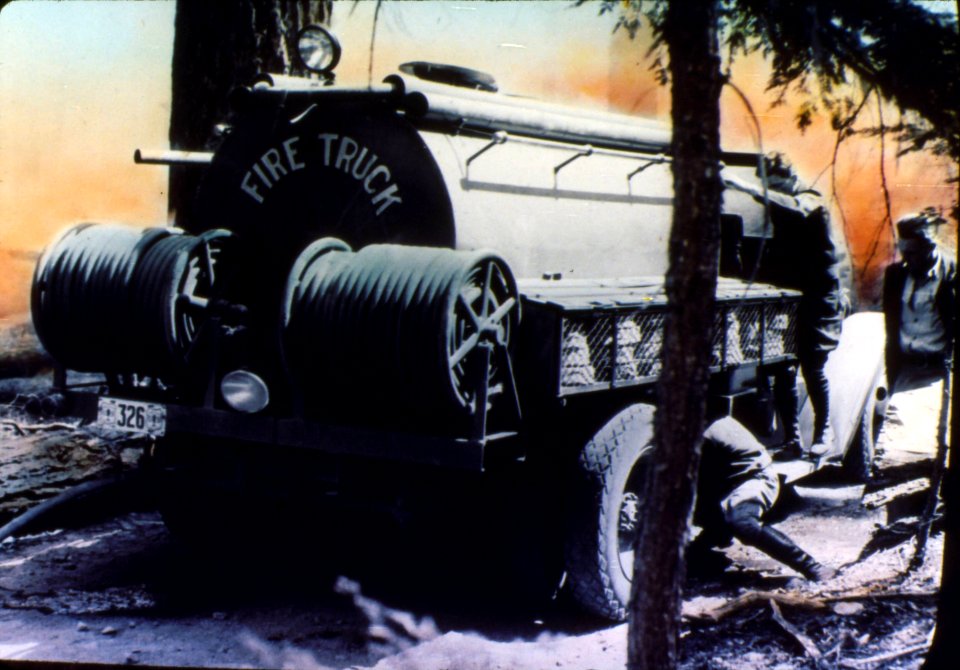Mt. Hood NF - Fire Truck at Cedar Burn Fire, OR c1930