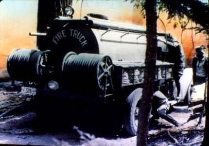 Mt. Hood NF - Fire Truck at Cedar Burn Fire, OR c1930