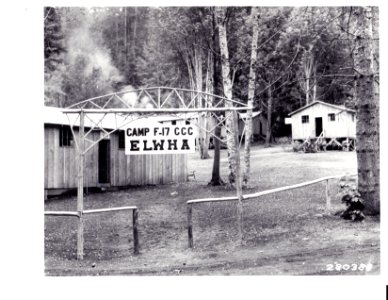 280383 Portal at CCC Camp Elwa, Olympic NF, WA 8-1933 photo