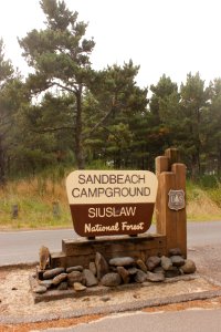 Sandbeach Campground sign on the Siuslaw National Forest photo