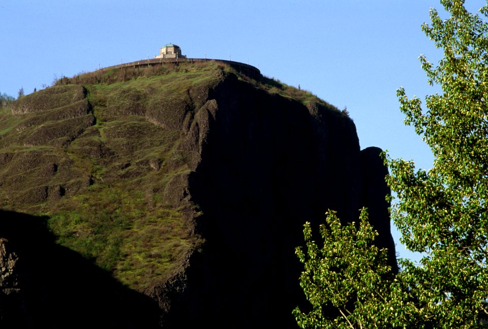 Vista House from I-84, Columbia River Gorge National Scenic Area.jpg