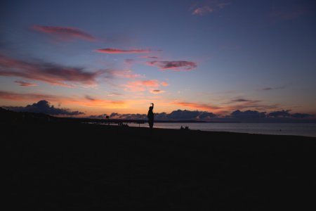 Sunset at seashore photo