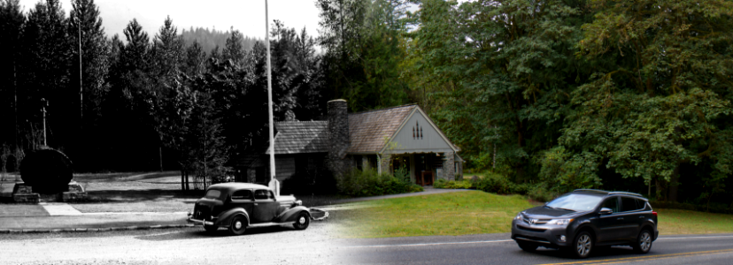 Glacier Park Service Center - Old and New, Mt. Baker Snoqualmie National Forest