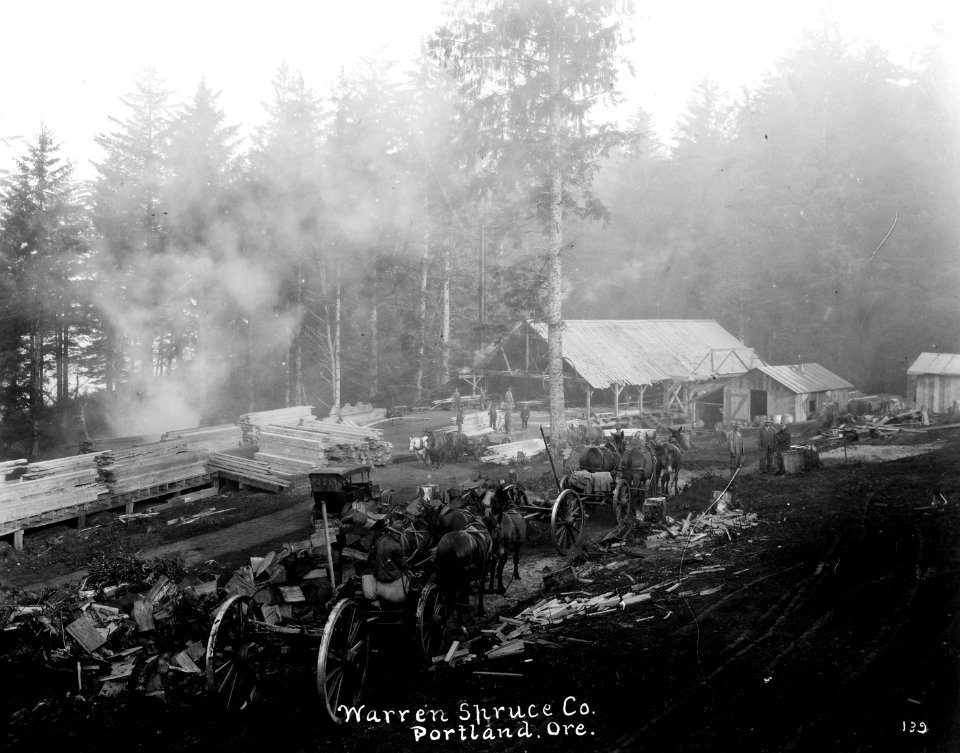 139 Mill Yard and Teams, Camp 7-I, Otter Rock