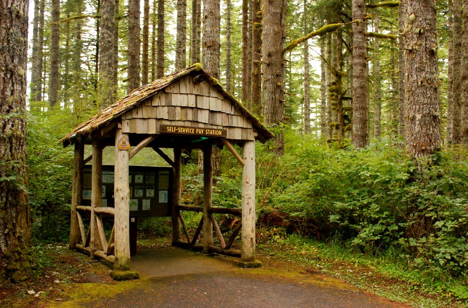 Fee pay station at Hebo Lake Campground on the Siuslaw National Forest