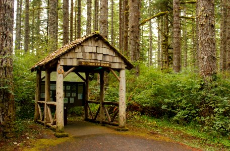 Fee pay station at Hebo Lake Campground on the Siuslaw National Forest