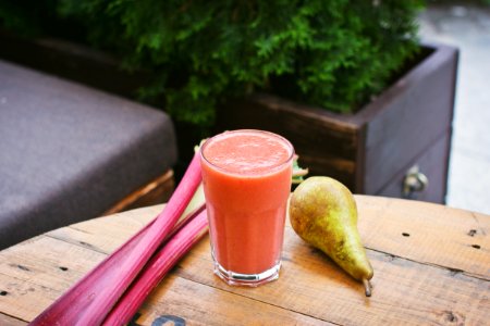 Pear and rhubarb smoothie photo