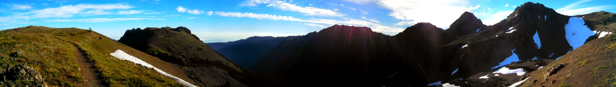 Buckhorn Pass panorama:  the PNT through the Buckhorn Wilderness, Olympic National Forest