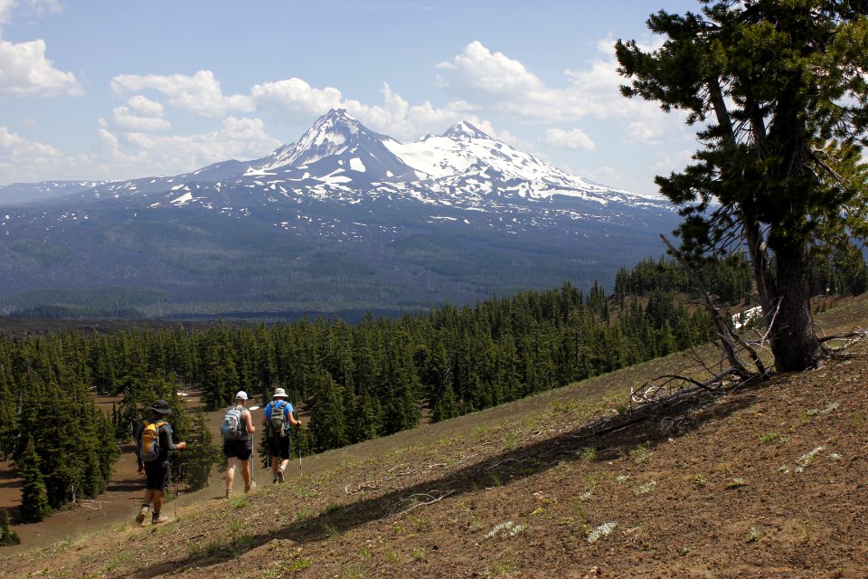 Three Sisters from Belknap Crater, Mount Washington Wilderness on the Willamette National Forest