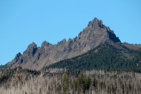 Three Fingered Jack, looking northeast, Mount Jefferson Wilderness on the Willamette National Forest photo