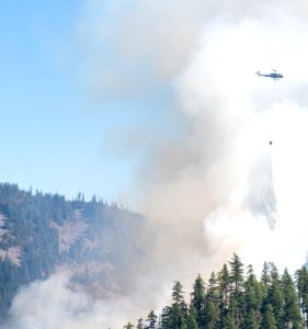Beachie Creek Fire Helicopter Dropping Water Willamette National Forest photo
