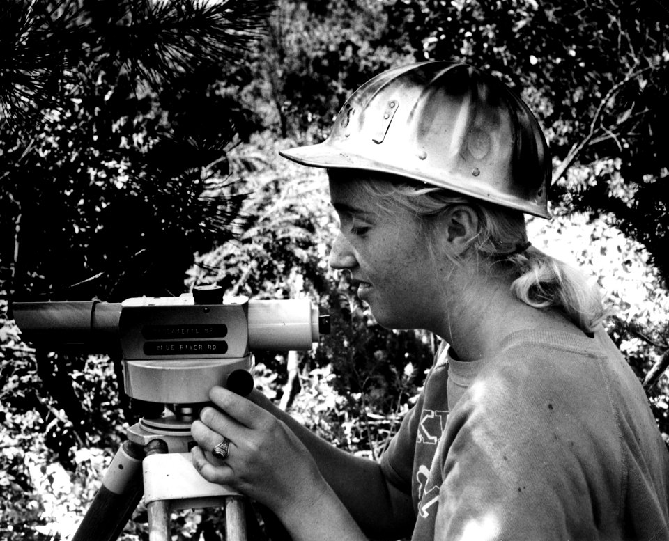 Willamette NF - Sandy Johnson from OTI All-Women Survey Crew, OR 1970