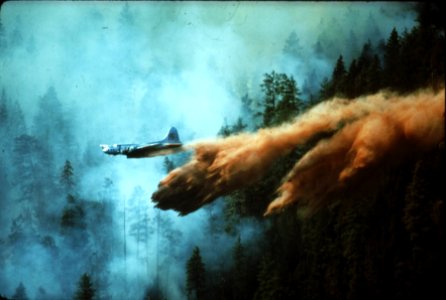 680805-1-61 B-17 Retardant Drop, Wenatchee NF, WA 8-1968