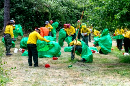 Firefighters practice deploying emergency fire shelters photo