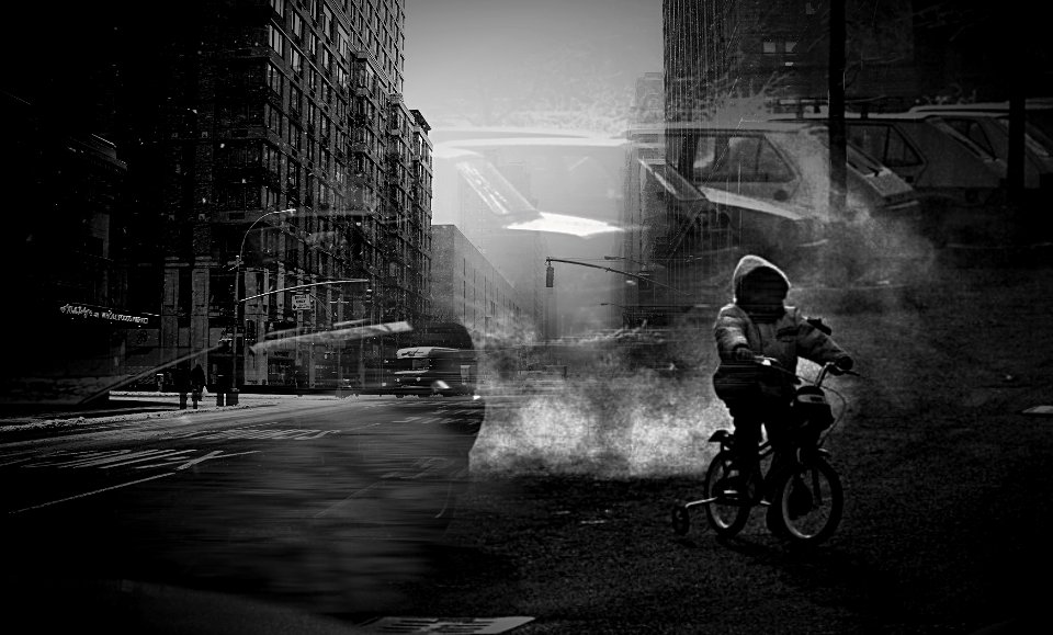 bambini tra lo smog