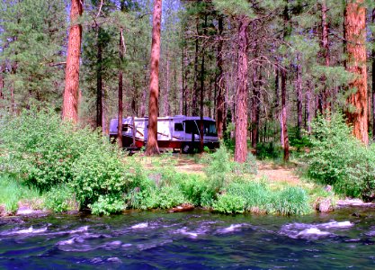 Recreation, Motor home Camping, Metolius River, Deschutes National Forest photo