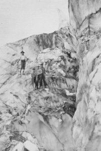 459 Climbing Mt Hood, Elliot glacier 1890's photo