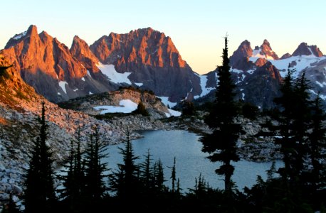 Sunset at Tank Lakes, Alpine Lakes Wilderness on the Mt. Baker-Snoqualmie National Forest photo