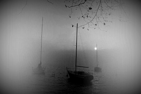 la nebbia sul lago