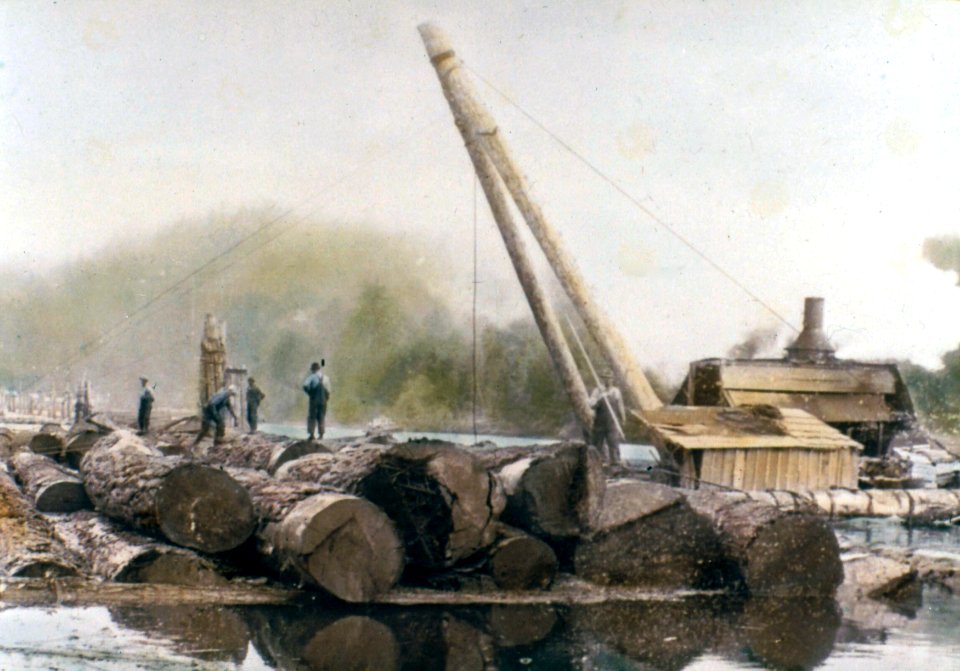 Davis Log Raft Construction on Siletz River, OR