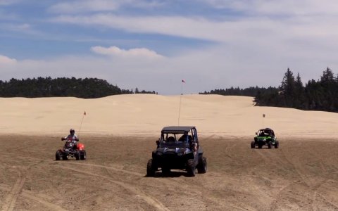 Group of Dune Buggies at Oregon Dunes, Siuslaw National Forest photo