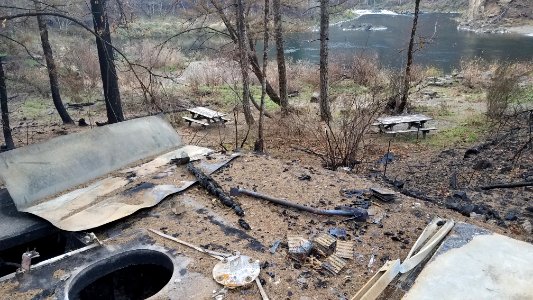 Big Eddy Day Use Area after Riverside Fire, Mt. Hood National Forest