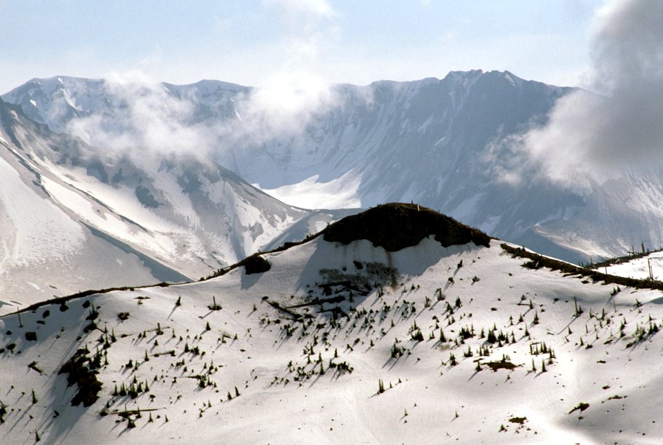 Gifford Pinchot National Forest, Mt St Helens NVM, Mt St Helens in Winter.jpg