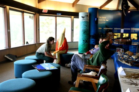 Reba Seastar and family at Cape Perpetua Visitors Center, Siuslaw National Forest photo