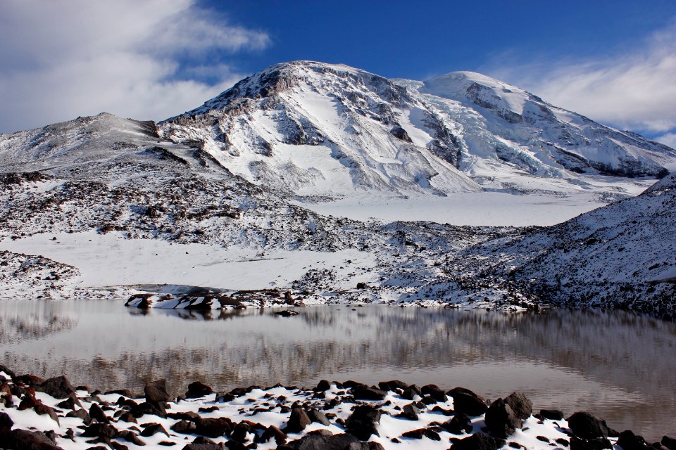 Mount Adams and Adams Glacier from above High Camp, Mount Adams Wilderness on the Gifford Pinchot National Forest
