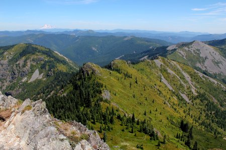 Bluff Mountain Trail (172) and Little Baldy from Silver Star Mountain on the Gifford Pinchot National Forest photo