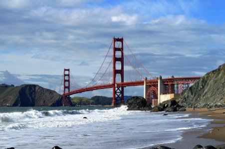 Golden Gate Bridge from Marshall Beach photo